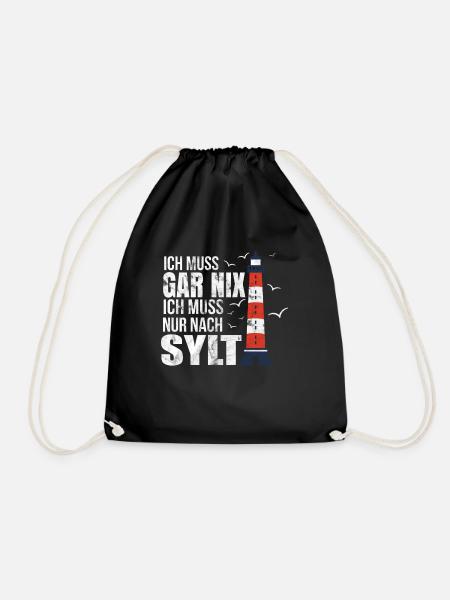 Sylt Westerland Urlaub geschenk - Turnbeutel - Schwarz