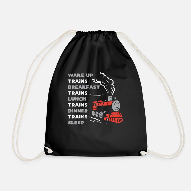 Trains Railroad - Conception amusante pour les cheminots - Sac de sport léger - noir