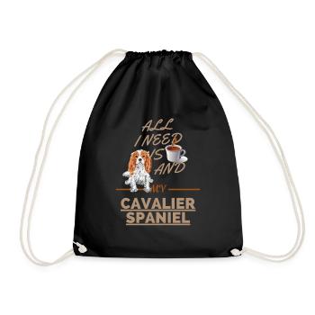 ALL I NEED IS COFFEE AND MY CAVALIER SPANIEL - Drawstring Bag - black - Front