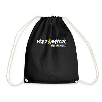 Elektromeister Voltinator Herr der Kabel Volt Watt - Turnbeutel - Schwarz - Vorne