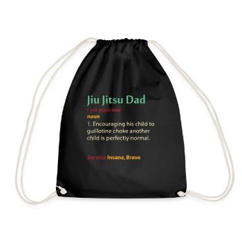 Funny Jiu Jitsu Dad Gift | Martial Arts Fathers Da - Drawstring Bag - black - Front