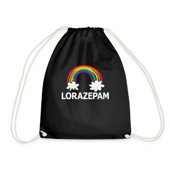 Funny Nurse Humor Rainbow Medical Lorazepam - Drawstring Bag - black - Front