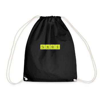 Tennis gift for chemistry and physics fans - Drawstring Bag - black - Front