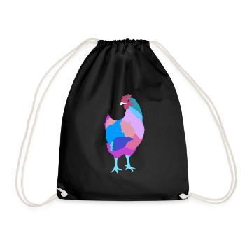 Huhn - Turnbeutel - Schwarz - Vorne