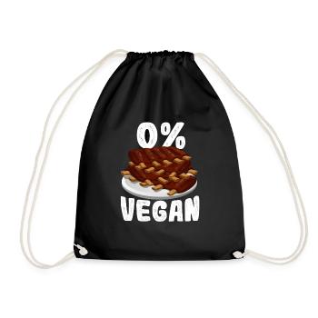 0% vegan für Fleischer und Metzger - Turnbeutel - Schwarz - Vorne