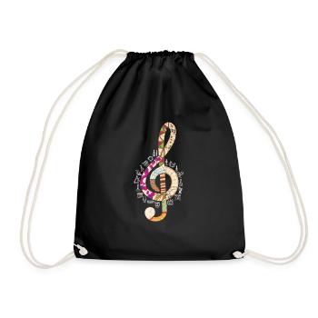 Clef Classical music - Drawstring Bag - black - Front