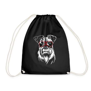 Schnauzer avec des lunettes Schnauzer miniature Dogmum dog - Sac de sport léger - noir - Devant