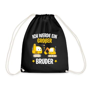 Endlich Großer Bruder 2020 Bagger - Turnbeutel - Schwarz - Vorne