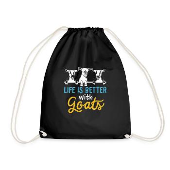 Chèvre - La vie est meilleure avec la chèvre de chèvre - Sac de sport léger - noir - Devant