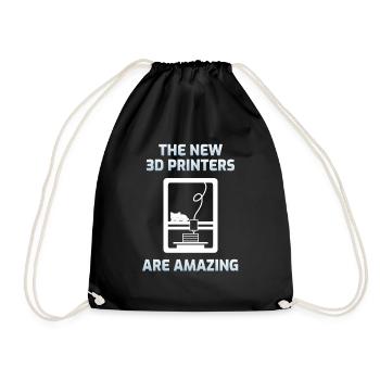 3d Printing - Drawstring Bag - black - Front