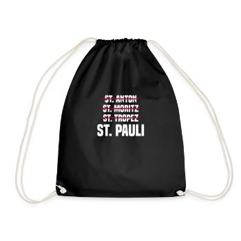 St. Pauli Sankt Pauli Hamburg Norddeutschland - Turnbeutel - Schwarz - Vorne