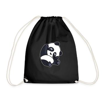 Panda Kind Tierliebhaber Geschenk - Turnbeutel - Schwarz - Vorne