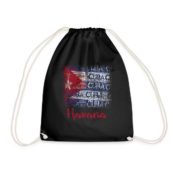 Havana Cuban Flag Geschenk - Turnbeutel - Schwarz - Vorne