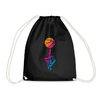 Basketball skeleton vintage - Drawstring Bag - black - Front