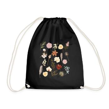 Vintage Boho Botanic Wildflower Flower Nature Love - Turnbeutel - Schwarz - Vorne