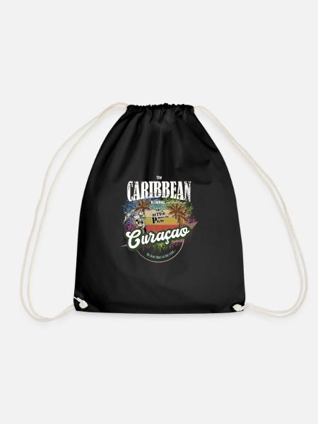 Curacao - Die Karibik ruft - colorful - farbenfroh - Turnbeutel - Schwarz
