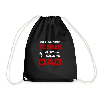 Tennis DAD - Turnbeutel - Schwarz - Vorne