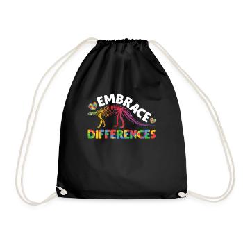 Autiste Dinosaure Neurodiversité Autiste - Sac de sport léger - noir - Devant