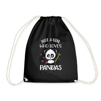 Juste une fille qui aime les pandas - cadeau ours panda - Sac de sport léger - noir - Devant