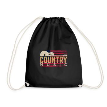Musique country guitare - Sac de sport léger - noir - Devant