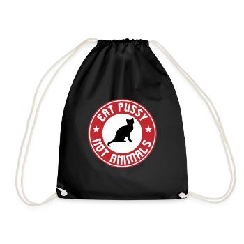 Mange la chatte pas les animaux - Sac de sport léger - noir - Devant