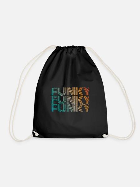Funky Music Vintage - Drawstring Bag - black