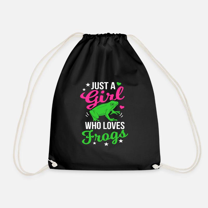 Frog - Drawstring Bag - black