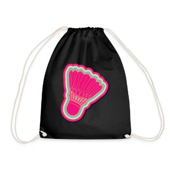 Badminton Tennis Player - Drawstring Bag - black - Front