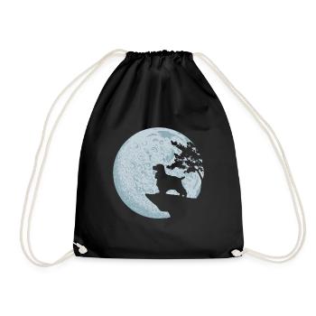 Cocker Spaniel Vollmond Hund Liebe Natur Geschenk - Turnbeutel - Schwarz - Vorne