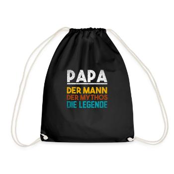 Paps Vater Sohn Papa Tochter Geschenk Mann 2020 - Turnbeutel - Schwarz - Vorne