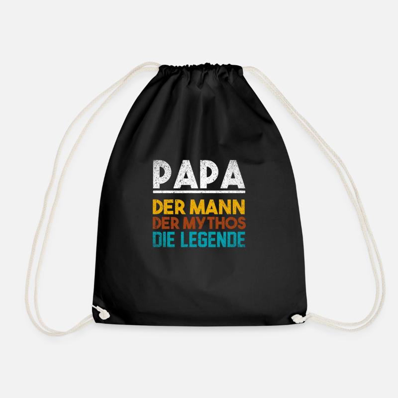 Paps Vater Sohn Papa Tochter Geschenk Mann 2020 - Turnbeutel - Schwarz