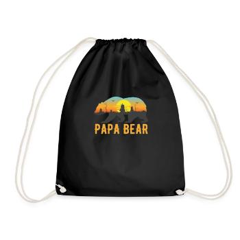 Papa Bear - Cool Father's Day Gift Graphic Design - Drawstring Bag - black - Front