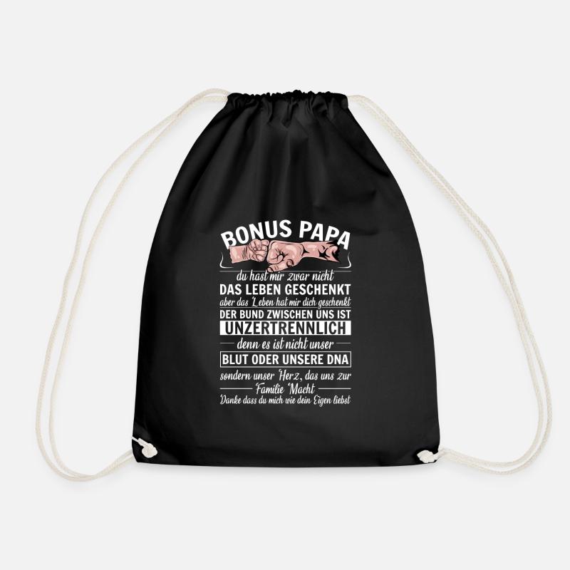 Vatertagsgeschenk Stiefpapa Vatertag Bonus Papa - Turnbeutel - Schwarz