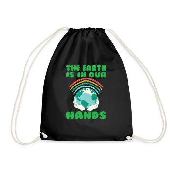 global warming climate strike gift - Drawstring Bag - black - Front