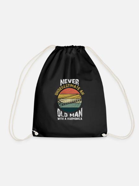 harmonica - Drawstring Bag - black