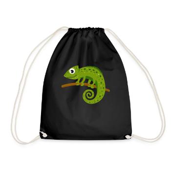 Chameleon Animal - Drawstring Bag - black - Front