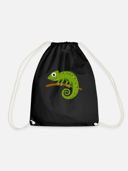 Chameleon Tier - Turnbeutel - Schwarz