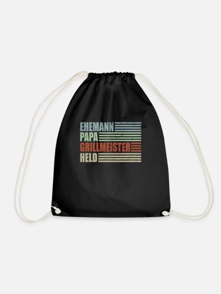 Ehemann Papa Grillmeister Held - Turnbeutel - Schwarz