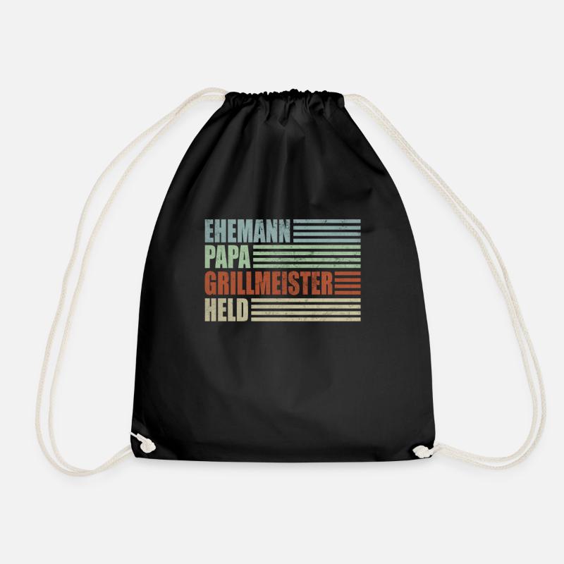 Ehemann Papa Grillmeister Held - Turnbeutel - Schwarz