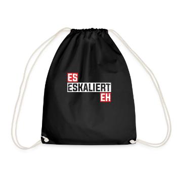 Es Eskaliert Eh - Party Saufen Gruppen Design - Turnbeutel - Schwarz - Vorne