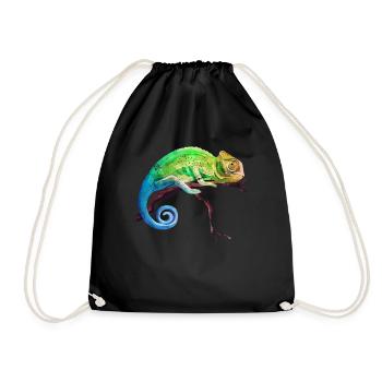 Chameleon tropics reptile - Drawstring Bag - black - Front