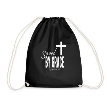 SAVED BY GRACE - Ephesians 2.8 - Drawstring Bag - black - Front
