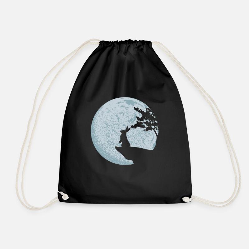 Hase Geschenkidee Kaninchen Mond Osterhase - Turnbeutel - Schwarz