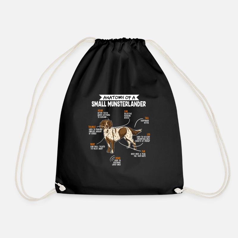 Kleiner Münsterländer Anatomie Hunde Geschenk - Turnbeutel - Schwarz