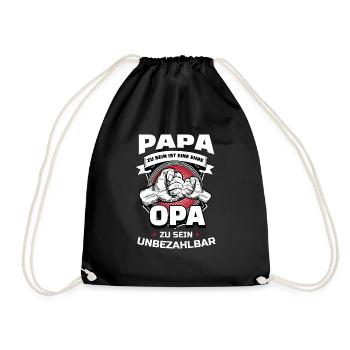 Papa Zu Sein Ist Eine Ehre Opa Zu Sein Unbezahlbar - Turnbeutel - Schwarz - Vorne