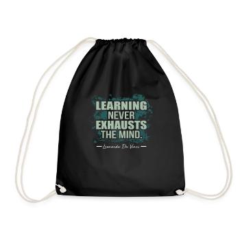 Léonard de Vinci - Sac de sport léger - noir - Devant