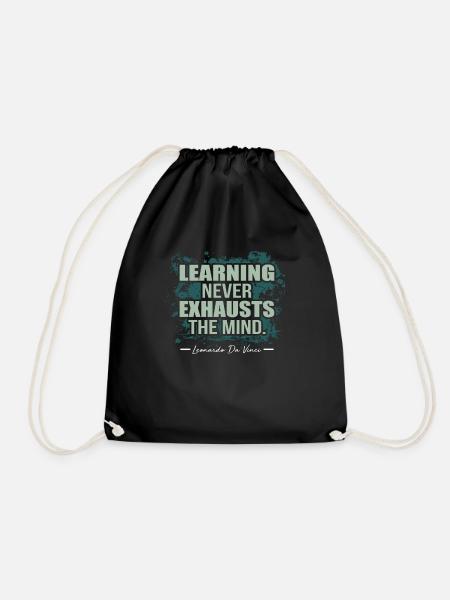 Leonardo da Vinci - Drawstring Bag - black