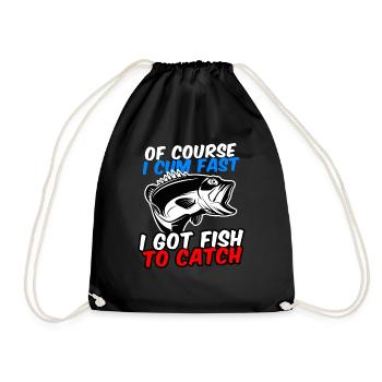 Of Course I Cum Fast I Got Fish To Catch - Turnbeutel - Schwarz - Vorne