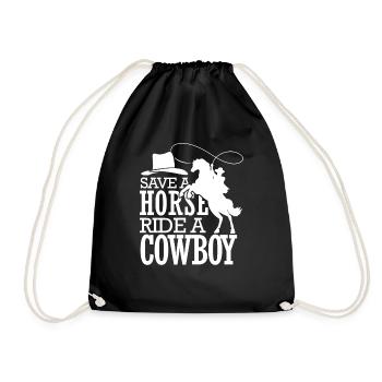 Save A Horse Ride a Cow Boy - Drawstring Bag - black - Front