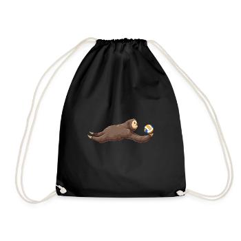 Joueur de volley-ball paresseux mignon - Sac de sport léger - noir - Devant